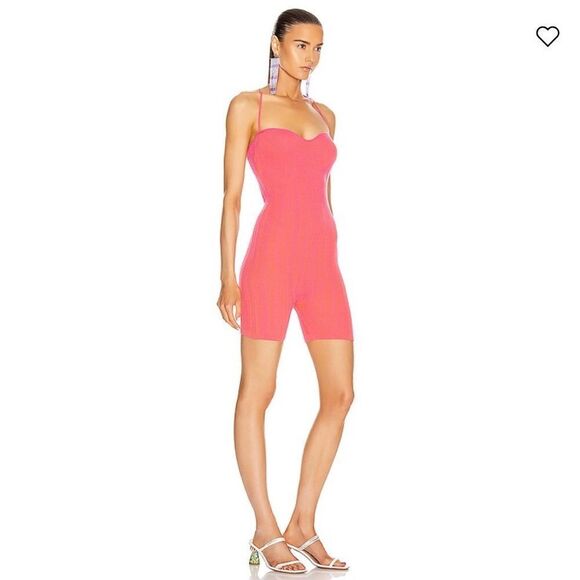 JACQUEMUS Le Body Arancia Ribbed Pink XS/ 34
